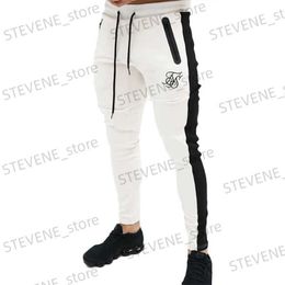 Pantalon homme Sik soie hommes pantalons Fitness pantalon maigre printemps élastique pantalon de musculation entraînement piste bas pantalon hommes Joggers pantalons de survêtement T240326