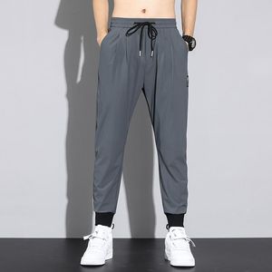 Herenbroek zijde dunne zomer mannen broek losse Korea kleding enkel lengte joggen trekstring sportkleding tracksuit joggersmen's