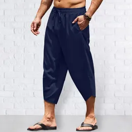 Pantalons pour hommes simples décontractés mi-hauteur polyvalent doux hommes mi-mollet longueur baggy