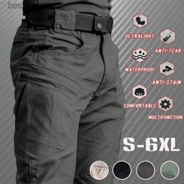 Pantaloni da uomo Taglia S-6XL Pantaloni cargo tattici da uomo Pantaloni militari impermeabili resistenti all'usura Pantaloni mimetici da lavoro con tasca ltiL231212