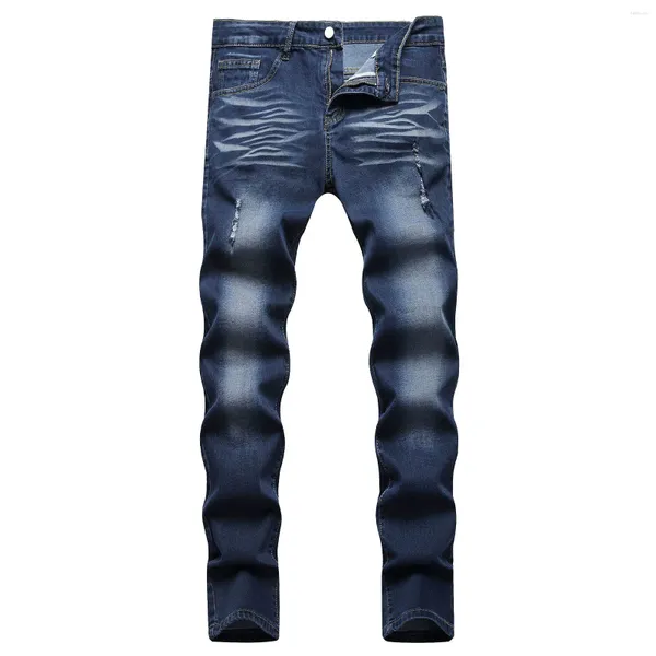 Pantalones para hombres Ligera elasticidad Hombres Denim Jeans Moda casual sueltos cómodos pantalones de bolsillo con estampado de rosas para hombre Pantalon Homme