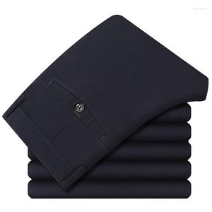 Pantalons pour hommes Slim Casual Full Lent Fasion Business Stretc Pantalon Homme Marque Noir Bleu Pantalones