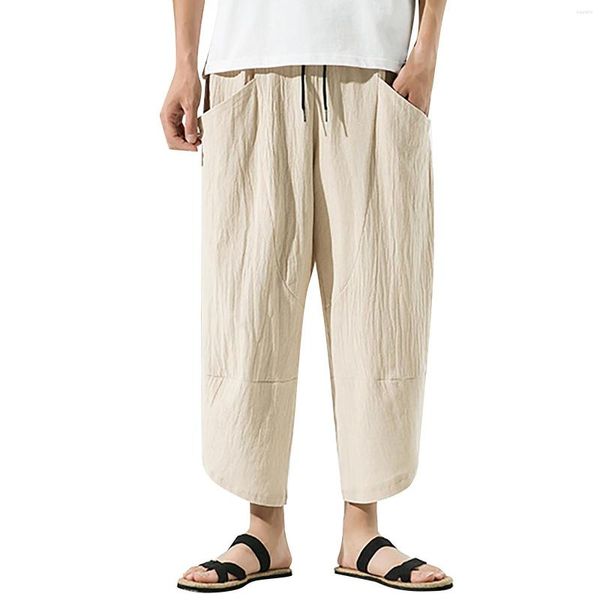 Pantalones de hombre Slim Straight Cotton Seven Point Summer Casual Transpirable 12 Calcetín Hombre Navidad