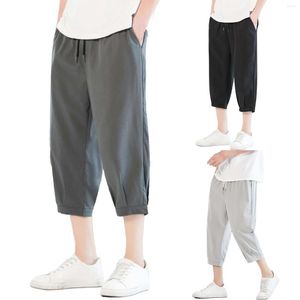 Herenbroek Slanke Rechte Ijszijde Zeven Zomer Casual Ademende Hoge Taille Open Achterzak Jumpsuit Gift Jongen 12