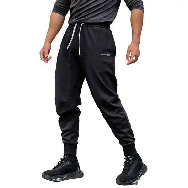 Pantalon pour hommes Chaussette Boy Mousse H Lâche Couleur Solide Taille élastique Cordon de serrage Sport Casual avec basket-ball en cours d'exécution