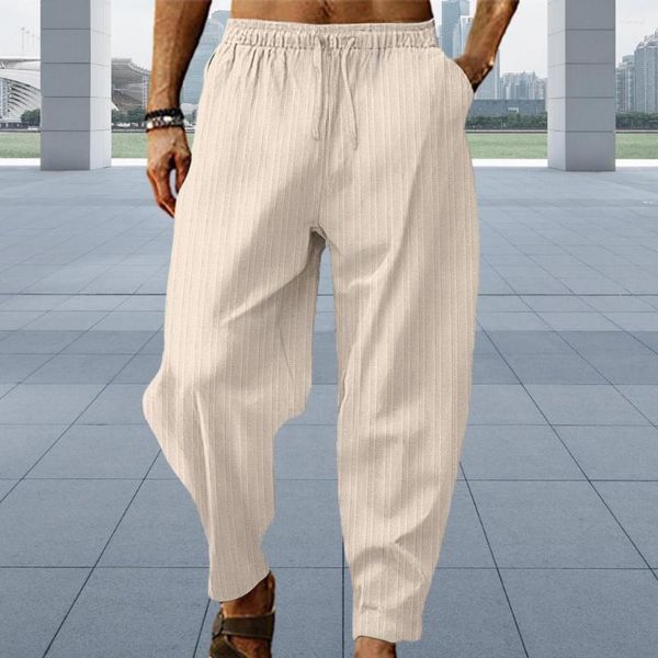 Pantalones para hombres suaves largos y cómodos pantalones de sudo anchos cintura elástica diseño de tela transpirable para hombres de ocio deportivos