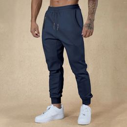 Herenbroeken Effen kleur Kleding Zijzakken Vetersluiting Tailleband Casual trekkoord voor dagelijks Pantalones Hombre