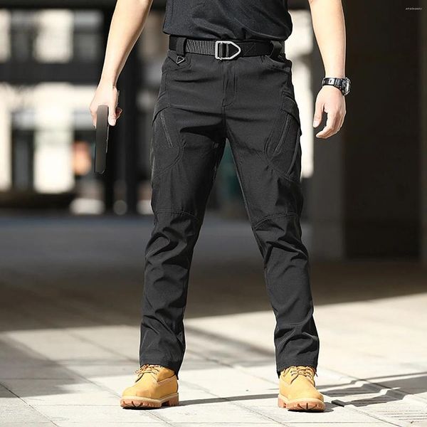 Pantalon pour hommes, salopette extensible d'extérieur de couleur unie avec de grandes poches, ample, doux, imperméable, entraînement, mignon H Star Boy