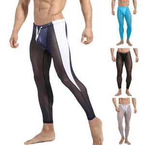 Pantalon masculin sport en maille respirant sportive avec taille à cordon pour une formation de fitness cycliste ultra-mince douce