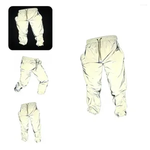 Pantalons pour hommes Sports Trendy Safe Couple Pantalons de survêtement réfléchissants taille moyenne pour un usage quotidien