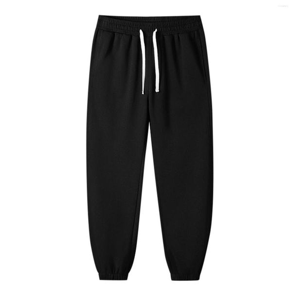 Pantalon de sport pour hommes, cordon de serrage, solide, ample, loisirs, taille élastique, longueur cheville, tendance, fin, pour hommes