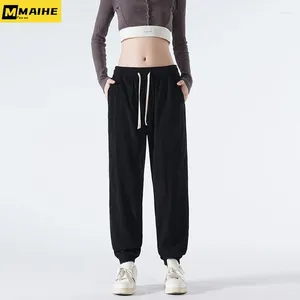 Pantalon masculin printemps 2024 Cordiret coréen y2k rétro hip hop et pantalon de fitness droit pour femmes vêtements de rue décontractés