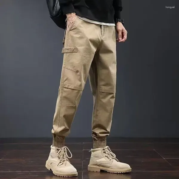 Pantalones para hombres Primavera y otoño Moda Marca Ropa de trabajo Pies de corbata Tamaño grande Suelto Versátil Guapo Casual