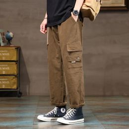 Pantalones para hombres Primavera y otoño Marca de moda Ropa para hombres Joggers Streetwear Ropa de trabajo recta Pantalones de ocio de algodón japonés