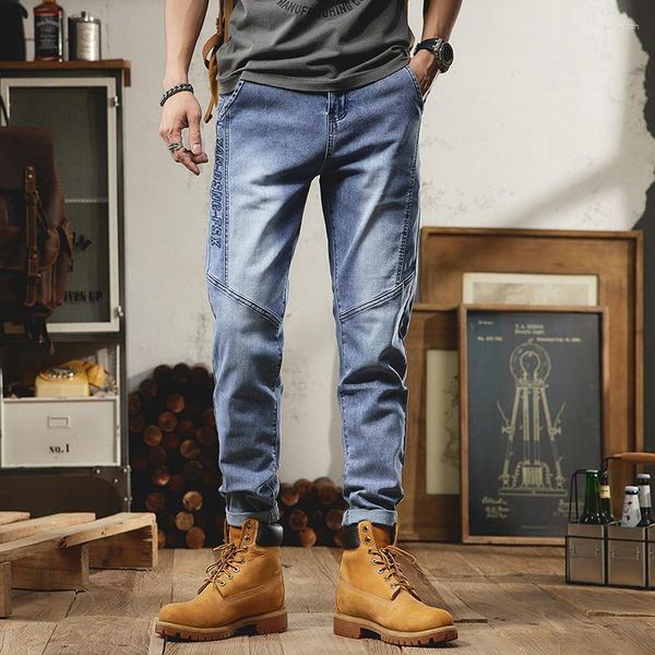 Pantalons pour hommes printemps et été grande taille jean rétro ample Plus gros élastique Harlan petits pieds pantalon en jean