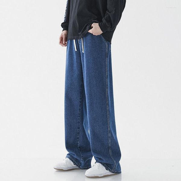 Pantalons pour hommes printemps et été rue hommes Stretch Jeans mode coréenne ample droite large jambe pantalon marque Hip Hop