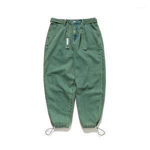 Pantalons pour hommes printemps et été marée marque Simple moderne rétro couleur unie jean ample Hip Hop décontracté Streetwear mâle