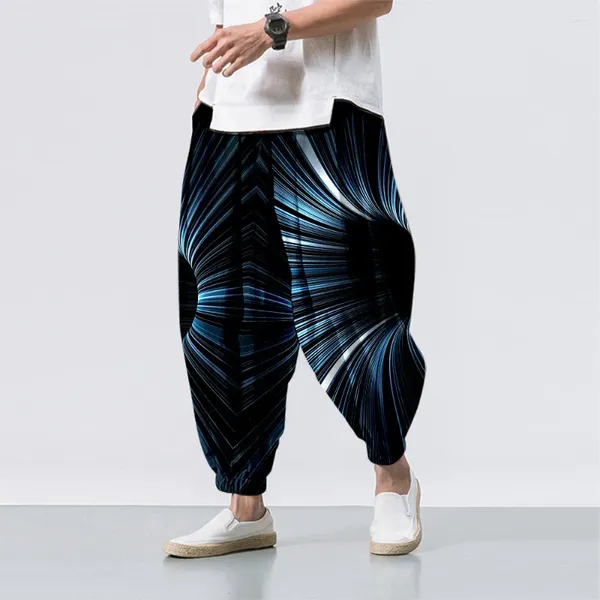 Pantalon pour hommes printemps et été visuelle rotation de style chinois lâche hip hop neuf points pantalon pantalon de jogging baggy