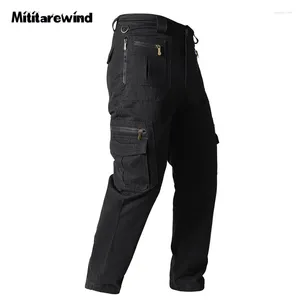 Pantalon pour hommes printemps automne cargo hommes décontractés coton à fermeture éclair droit multi-poches pantalons pour hommes pleine longueur s-5xl