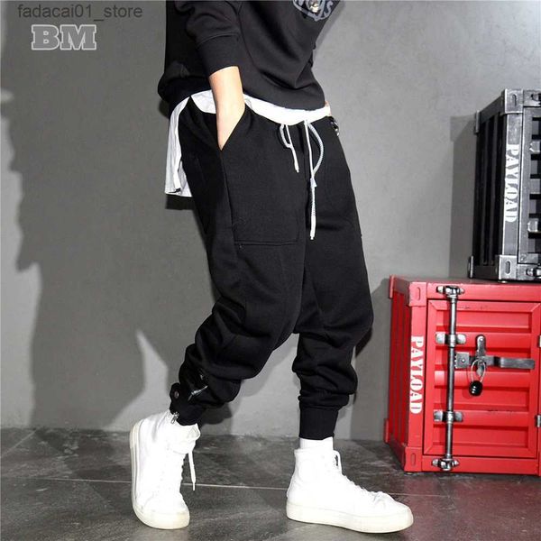 Pantalons pour hommes Printemps Automne Mode coréenne Streetwear Hip Hop Pantalon de survêtement Kpop Couple Pantalon de jogging Harajuku Noir Sports Harem Joggers Hommes Q240305