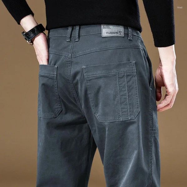 Pantalones para hombre Primavera Otoño Color sólido Ropa de trabajo Pantalón casual gris Pantalón ancho coreano Jogger Pantalones rectos Cilindro Hombres Deportes