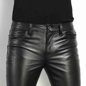 Pantalons pour hommes Mode de printemps Mode pour hommes Style Rock Pantalon en cuir PU Pantalon de moto en faux cuir pour hommes J231017