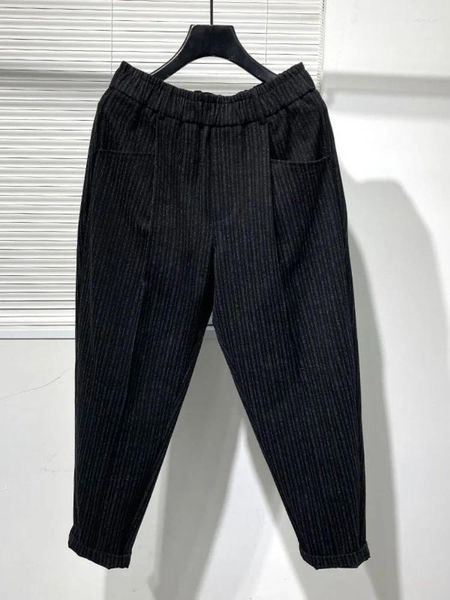 Pantalon masculin Spring Mens vintage rayé Haren High Street Harajuku en vrac élastique taille de la cheville