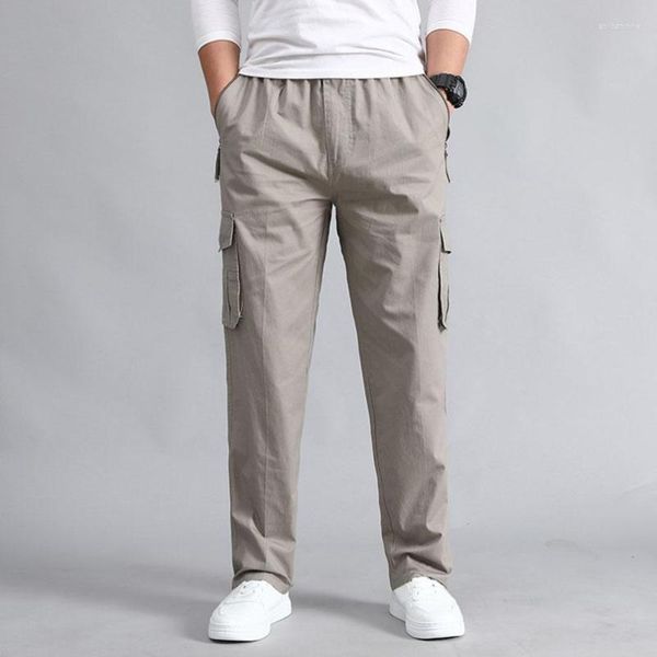Pantalon homme printemps droit ample extérieur décontracté grande taille 5XL tendance adolescent surdimensionné Cargo pantalon 2023