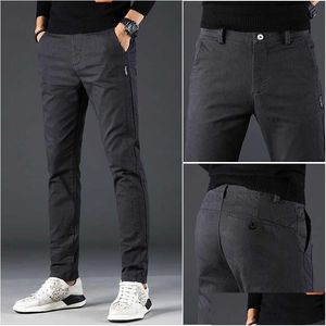 Pantalon pour hommes printemps été automne décontracté hommes coton slim chinos mince pantalon de mode masculine de marque masculine plus taille 28-38 y0811 d dh7ry