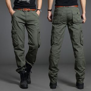 Herenbroek lente zomerse vrachtbroek voor mannen casual rechte broek safari -stijl losse broek heren militaire broek leger groen kaki black 230425