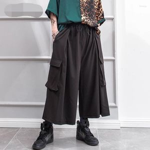 Pantalon pour hommes printemps / été décontracté cargo baggy chutillaire évasé de style yamamoto noir