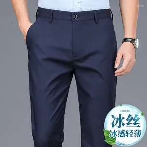 Pantalones para hombres primavera verano pantalones casuales traje de oficina coreana recta recta fit de ajuste de hombres y2k ropa de trabajo
