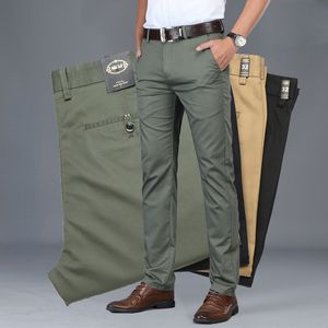 Herenbroek lente zomer katoen casual broek heren kleding recht bedrijf groen zwarte kaki broek mannelijk merk 230316