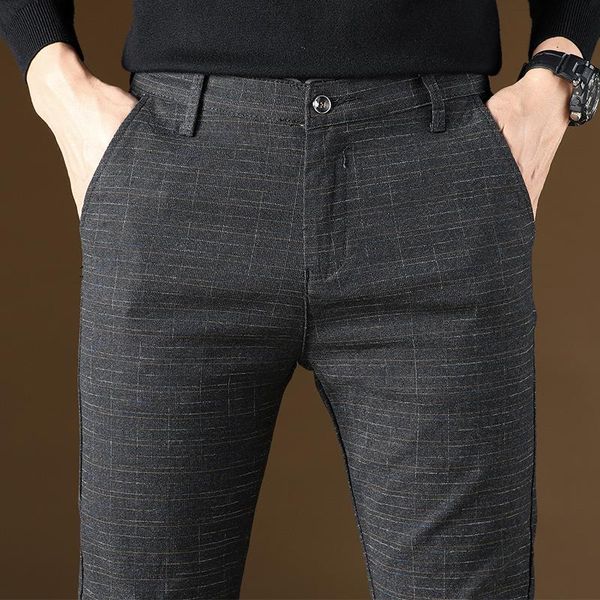 Pantalon homme printemps été Design décontracté Slim coton pantalon droit pantalon homme mode Stretch affaires grande taille 38 hommes