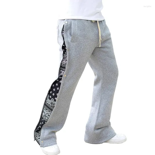 Pantalones para hombres Spring/Summer High Street Double Línea Hip Hop Hop Hope Sports informal para Flowe de anacardos de West Flower