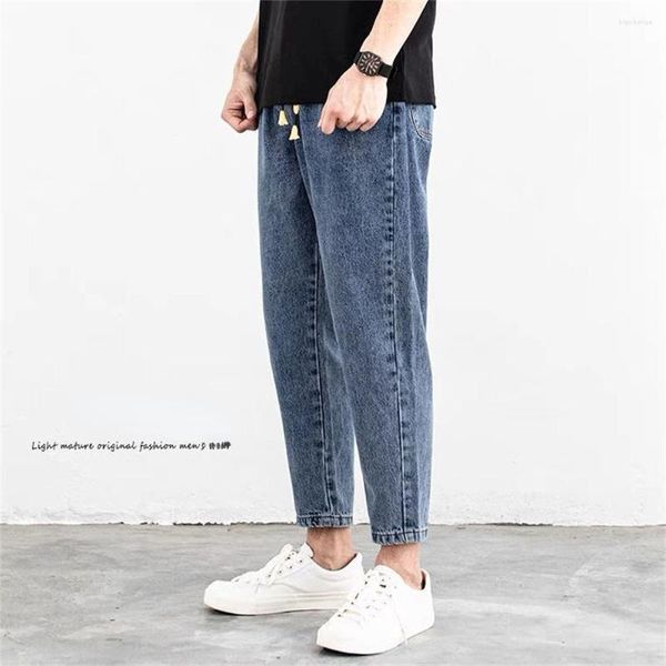 Pantalones de Hombre primavera verano Jeans algodón Denim Hip Hop Slack Bottom Joggers Streetwear Skinny Blue Hombre Harem pantalones hombres S-3XL