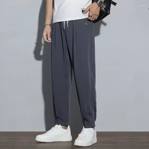Pantalon pour hommes printemps été style coréen couleur unie mode homme harajuku pantalon décontracté lâche poche surdimensionné mâle streetwear vêtements