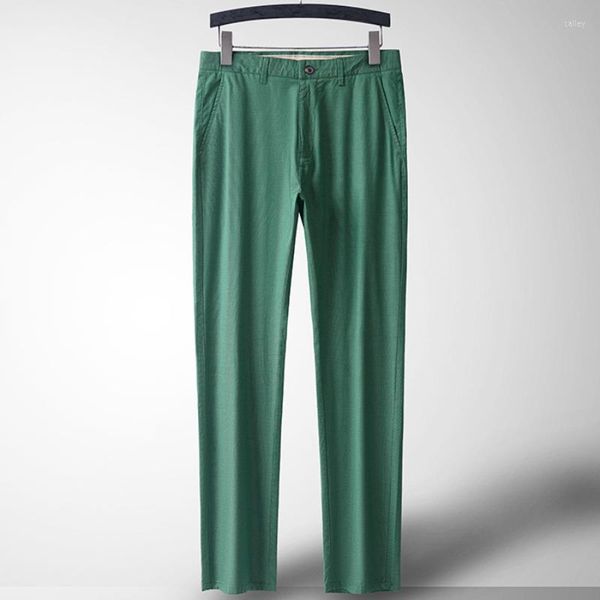 Pantalons pour hommes printemps été hommes pantalons décontractés Ting mode homme marque couleur verte haute qualité impression tailleur-pantalon