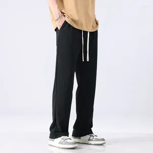 Pantalon pour hommes printemps d'été homme streetwear large-leg coréen horiz-baggy jogger saloute élastique pantalon étudiant masculin kaki noir