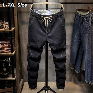 Pantalons pour hommes Printemps été hommes mince jean grande taille lâche Hip Hop sarouel mode élasticité noir Denim pantalon Streetwear 5XL 6XL 7XL J231208