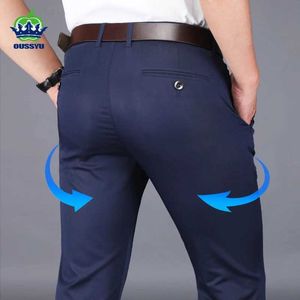 Pantalon masculin printemps d'été Nouveau pote de costume pour hommes robe pantalon d'affaires BUREAU COLTON Classic Black Blue Panton Male Plus taille 40 Y240514