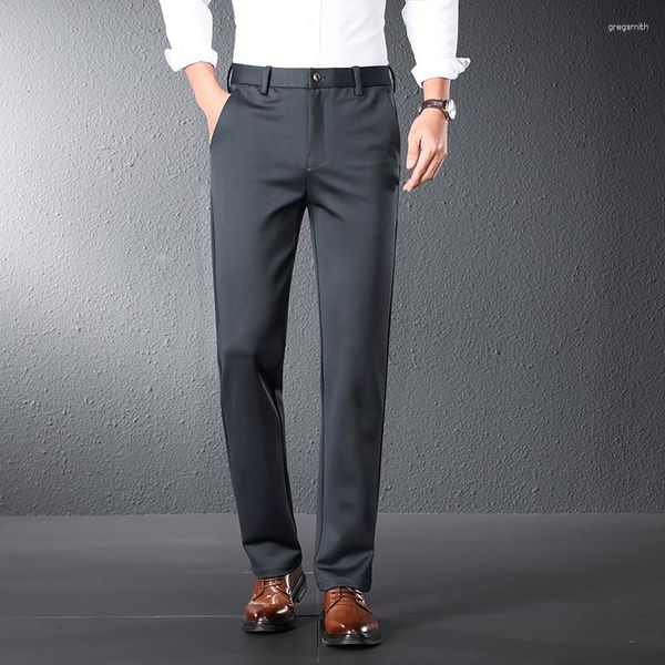 Pantalons pour hommes printemps été solide costume d'affaires hommes formel Slim Fit classique bureau pleine longueur droite pantalons décontractés marque vêtements