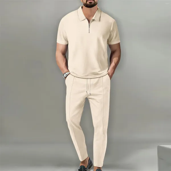 Pantalones para hombres Primavera Verano Color Sólido Cuello Mandarín Traje para hombre Vintage Track Sudadera con capucha Abrigos para trajes