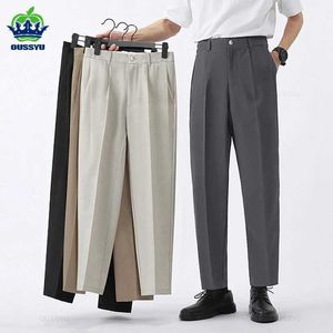 Pantalon pour hommes Pantalons d'été printemps Slim Travail élastique Taies Soft Soft Formers Male Korea Brand Brand Black plus taille 42 42 Y240514