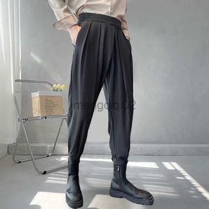 Pantalones para hombres apilados streetwear joggers casual harem pantalones harajuku coreano motocicleta cónico masculino blazer y23