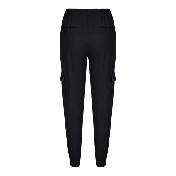 Pantalon Cargo coupe droite pour hommes, avec plusieurs poches, ceinture élastique, longueur cheville, pantalon confortable et élégant pour hommes