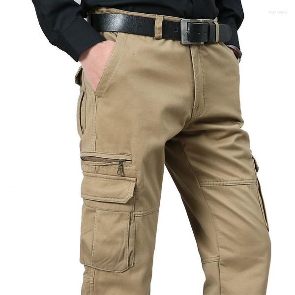 Pantalones para hombre Pierna recta Cargo Man Primavera Multibolsillos Pantalones militares casuales Otoño Ejército Algodón Joggers Tamaño grande 48