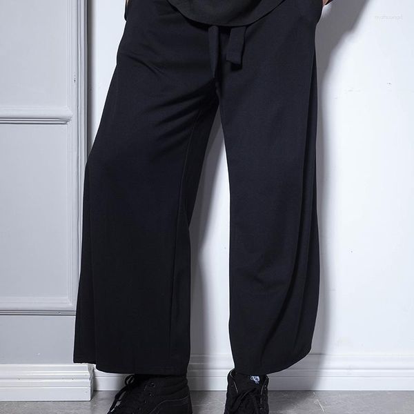 Pantalon pour hommes jambe droite printemps et automne classique simple couleur unie japonais décontracté tout en vrac neuf points