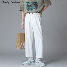 Pantaloni da uomo Gamba dritta Estate Streetwear Moda coreana Pantaloni corti alla moda Kpop Taglie forti Abbigliamento casual da uomo Harajuku sottile