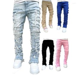 Pantalon masculin à la mode à la mode en denim vendant des produits 2024 Jeans décontractés de stress solide Streetwear pour hommes